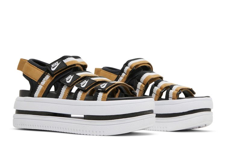Nike Wmns Icon Classic Sandal 'Black Metallic Gold' — Black/Metallic Gold/White/White
