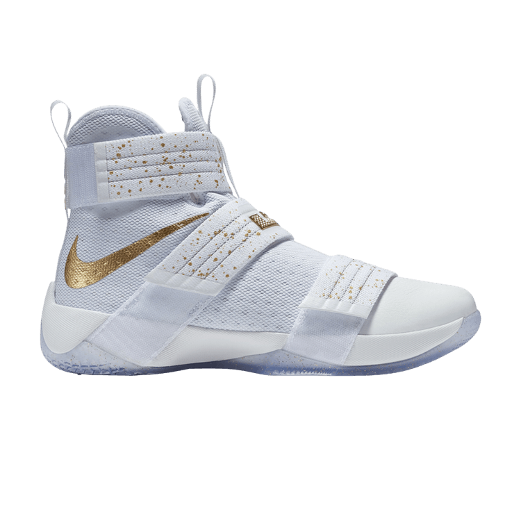Nike Zoom LeBron Soldier 10 EP 'Gold Swoosh' — White/Metallic Gold/Dark Obsidian/University Red
