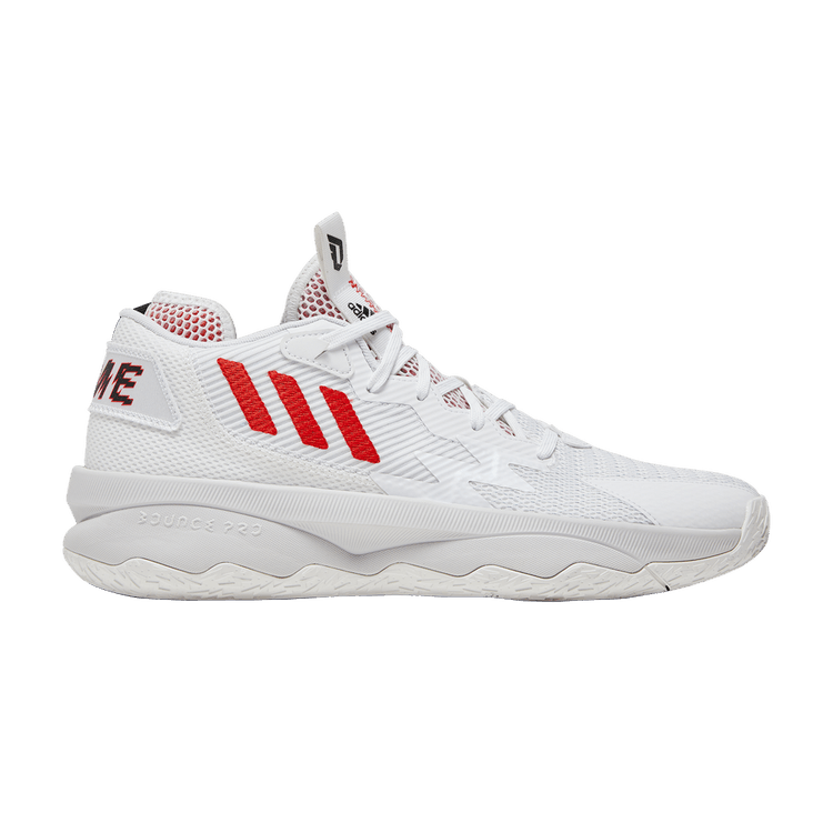 adidas Dame 8 'Dame Time' — White/Vivid Red/Core Black