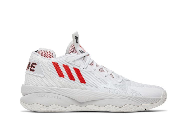adidas Dame 8 'Dame Time' — White/Vivid Red/Core Black
