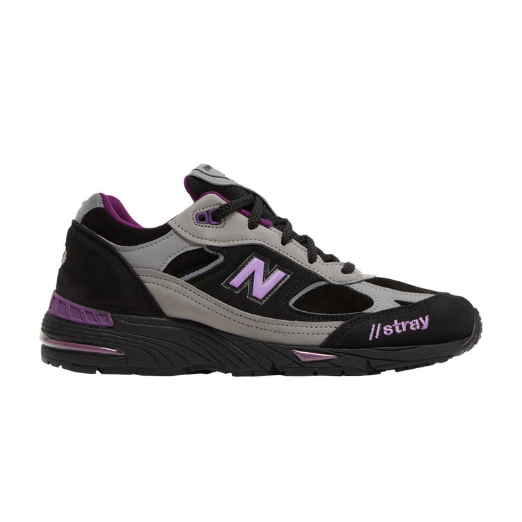 New Balance Stray Rats x Wmns 991 Made In England 'Black Purple' — Black/Grey/Purple
