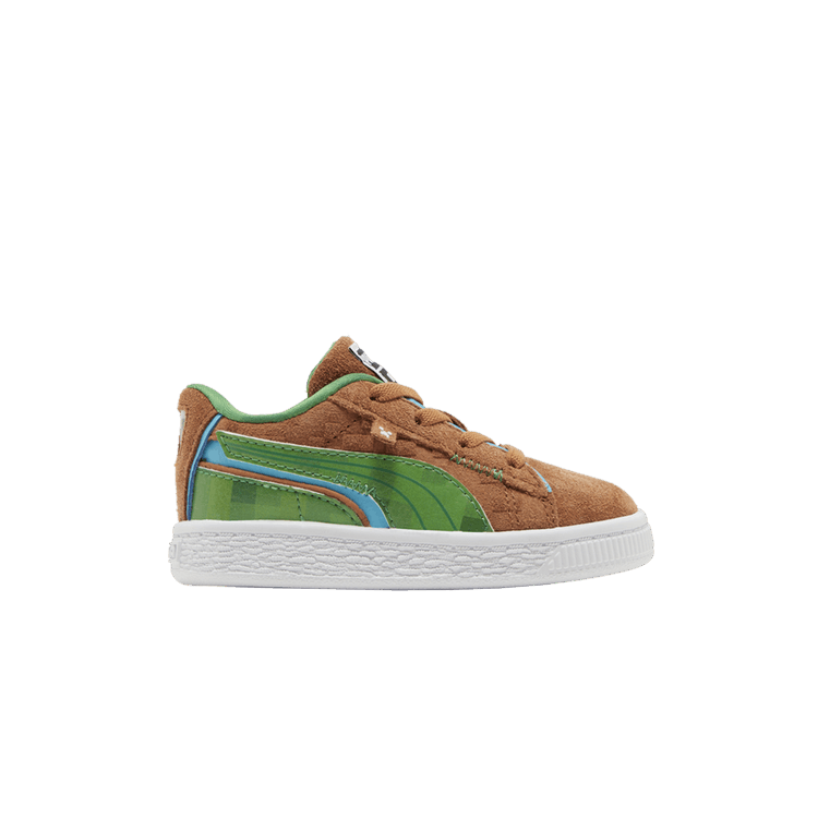 Minecraft x Puma Suede Infant 'Grass Block' — Friar Brown/Fern Green