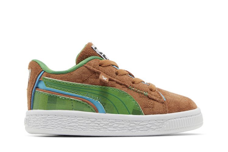 Minecraft x Puma Suede Infant 'Grass Block' — Friar Brown/Fern Green