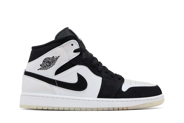 Air Jordan 1 Mid SE 'Diamond' — White/Black/Multi-Color