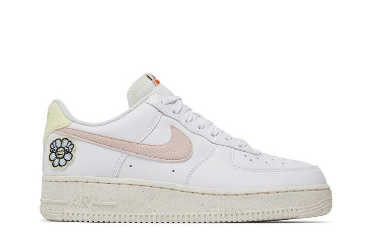 Nike Wmns Air Force 1 '07 SE 'Flower Power' — White/Boarder Blue/Citron Tint/Pink Oxford (2)