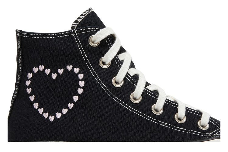 Converse Wmns Chuck Taylor All Star High 'Embroidered Hearts - Black' — Black/Vintage White