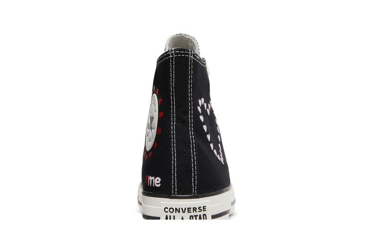 Converse Wmns Chuck Taylor All Star High 'Embroidered Hearts - Black' — Black/Vintage White