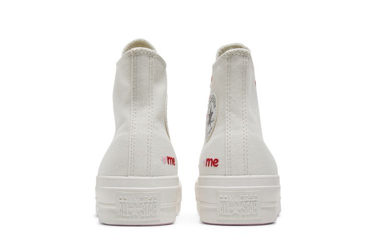 Converse Wmns Chuck Taylor All Star Lift Platform High 'Embroidered Hearts - White' — Vintage White/University Red