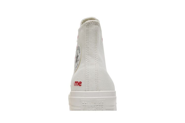 Converse Wmns Chuck Taylor All Star Lift Platform High 'Embroidered Hearts - White' — Vintage White/University Red