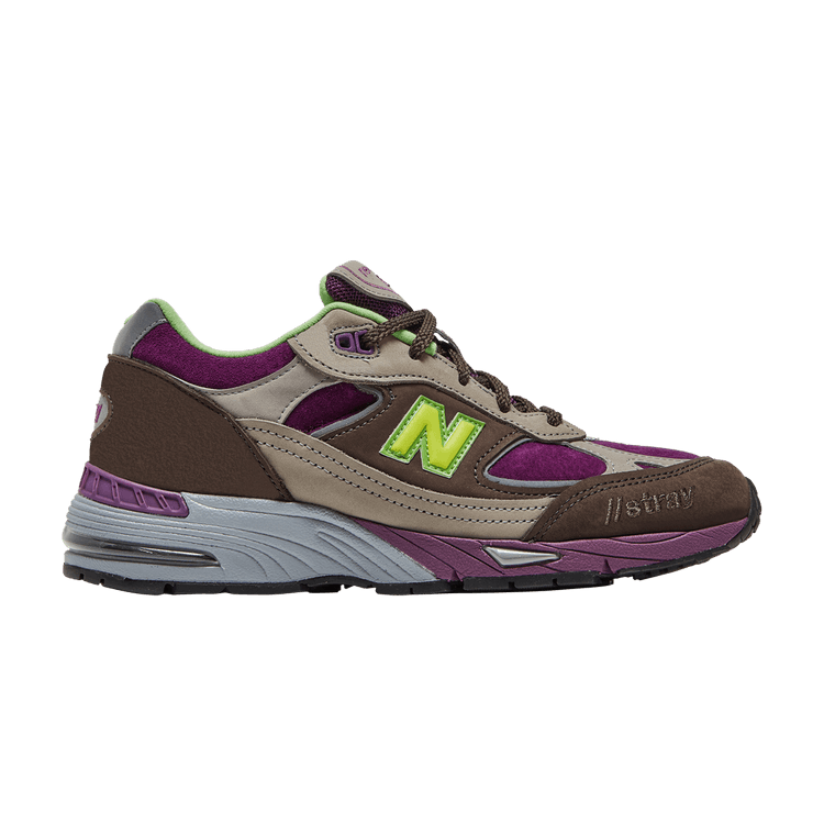Stray Rats x New Balance Wmns 991 Made in England 'Purple Green' — Grey/Purple/Green