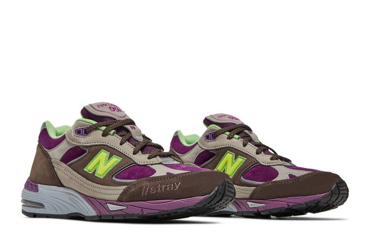 Stray Rats x New Balance Wmns 991 Made in England 'Purple Green' — Grey/Purple/Green