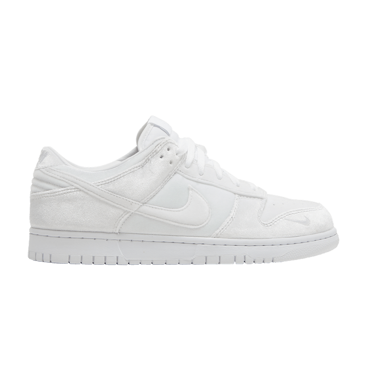 Dover Street Market x Nike Dunk Low 'White Velvet' — White/White/White