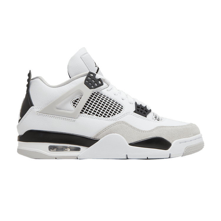 Air Jordan 4 Retro 'Military Black' — White/Black/Neutral Grey