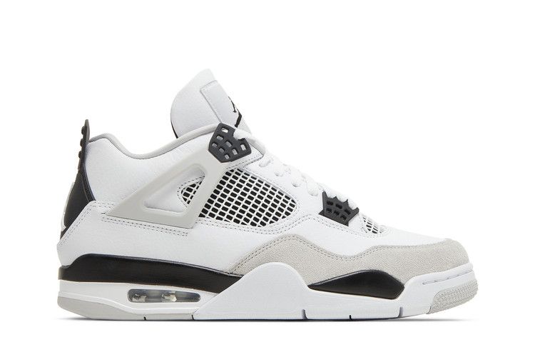 Air Jordan 4 Retro 'Military Black' — White/Black/Neutral Grey