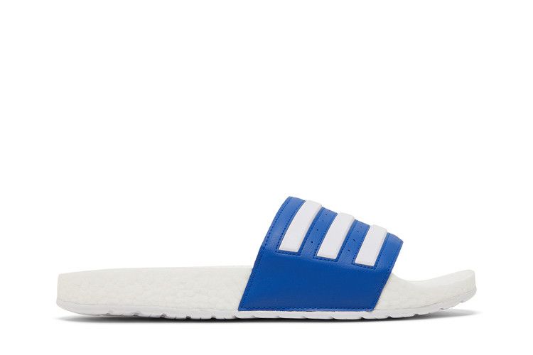 Adidas Adilette Boost Slide 'White Royal Blue' — Royal Blue/Cloud White/Cloud White