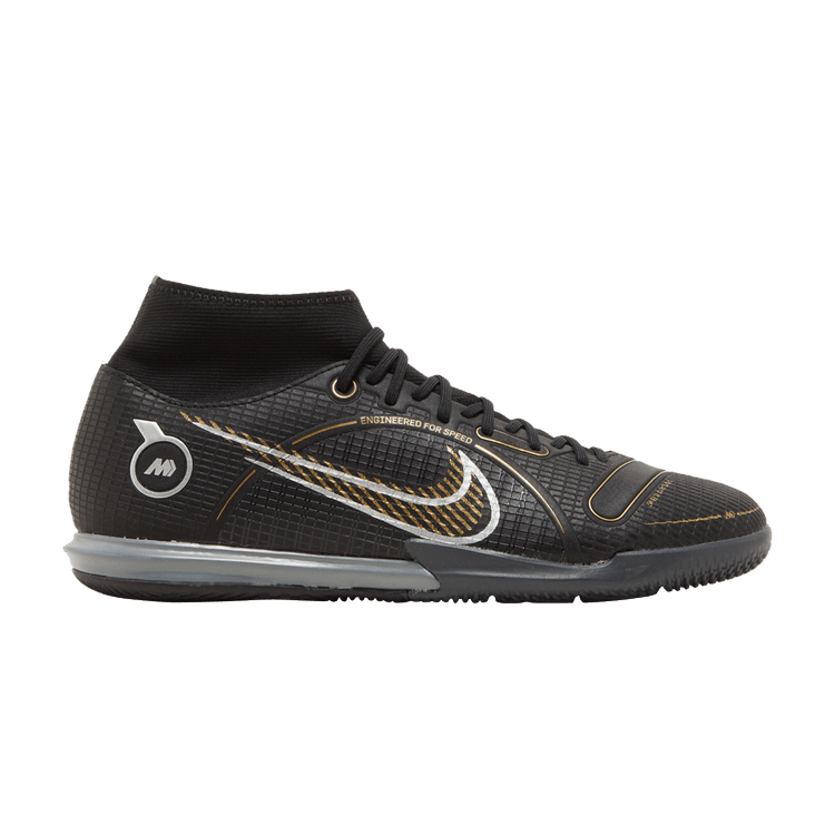 Nike Mercurial Superfly 8 Academy IC 'Shadow Pack' — Black/Metallic Silver/Medium Ash/Metallic Gold