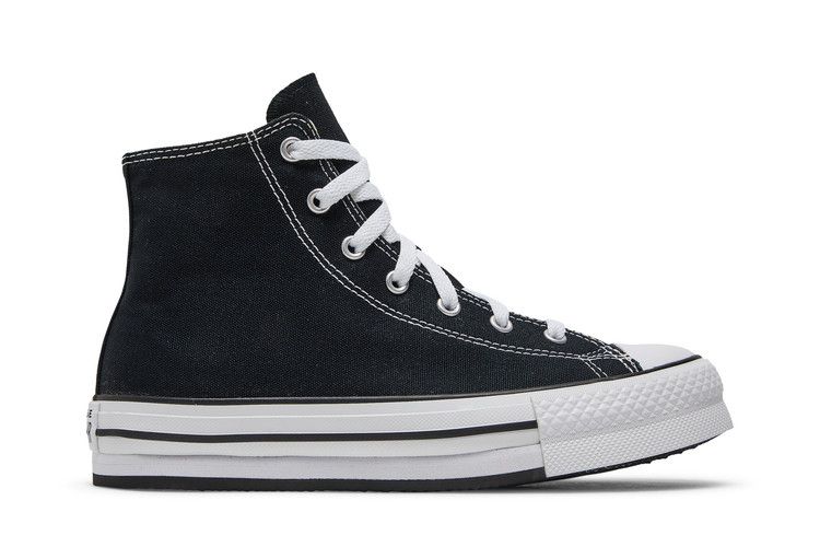 Converse Chuck Taylor All Star Lift Platform Canvas High GS 'Black' — Black/White/Black