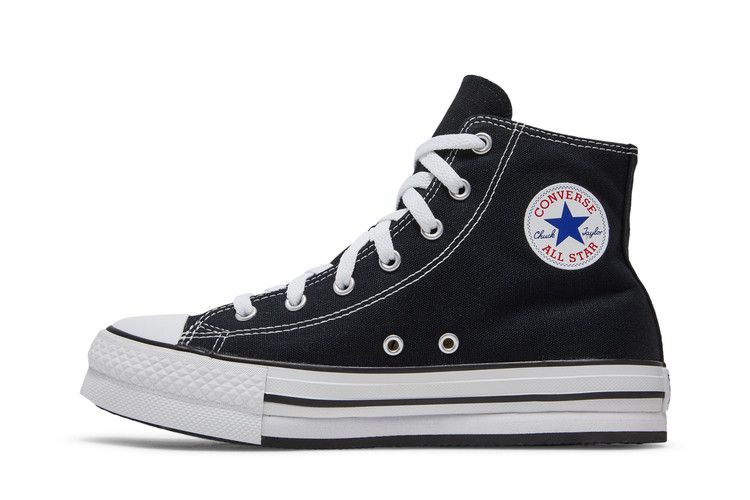 Converse Chuck Taylor All Star Lift Platform Canvas High GS 'Black' — Black/White/Black