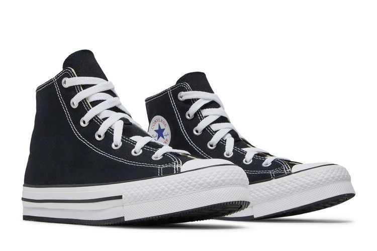 Converse Chuck Taylor All Star Lift Platform Canvas High GS 'Black' — Black/White/Black