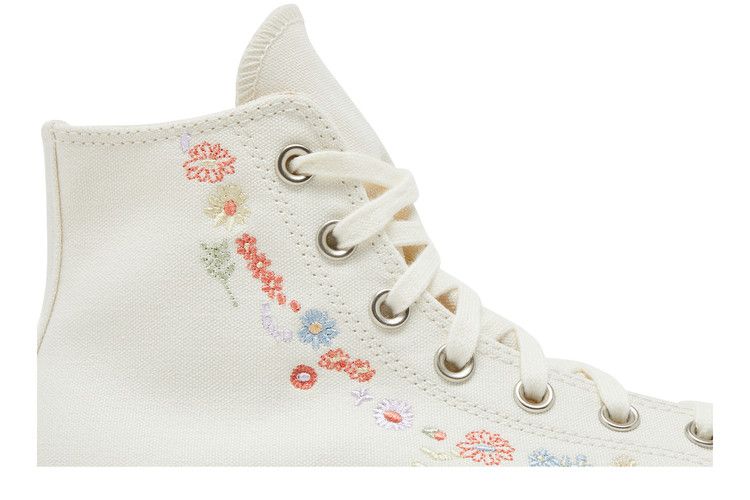 Converse Wmns Chuck Taylor All Star Lift Platform 'Embroidered Floral - Egret' — Egret/Multi/Egret