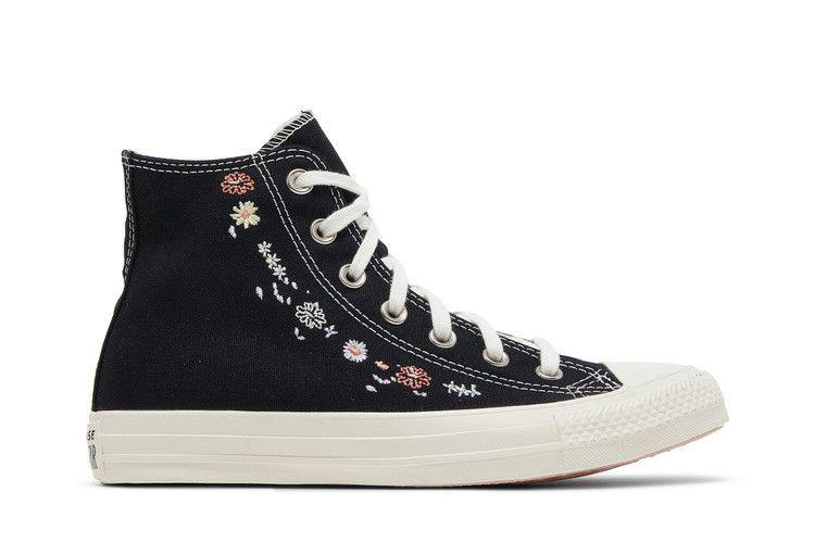 Converse Wmns Chuck Taylor All Star High 'Embroidered Floral - Black' — Black/Multi-Color/Egret