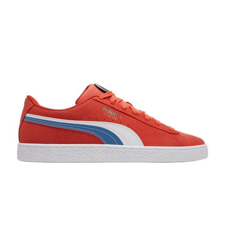 Puma Suede 'Go For' — Firelight/White/Vallarta Blue