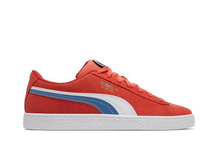 Puma Suede 'Go For' — Firelight/White/Vallarta Blue