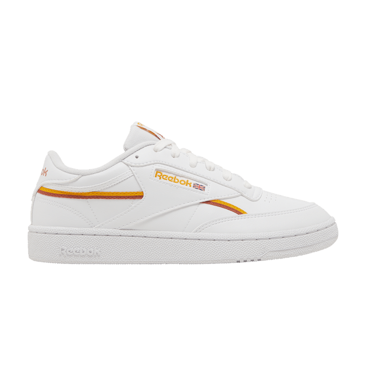 Reebok Club C 85 Vegan 'White Collegiate Gold' — Footwear White/Collegiate Gold/Baked Earth
