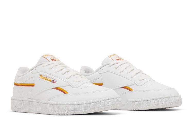 Reebok Club C 85 Vegan 'White Collegiate Gold' — Footwear White/Collegiate Gold/Baked Earth