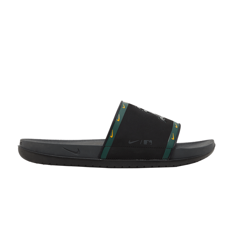MLB x Nike OffCourt Slide 'Oakland Athletics' — Black/Pro Green/Sundown/Anthracite