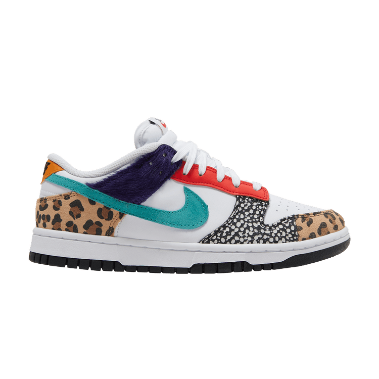 Nike Wmns Dunk Low SE 'Safari Mix' — White/Washed Teal/Electro Purple