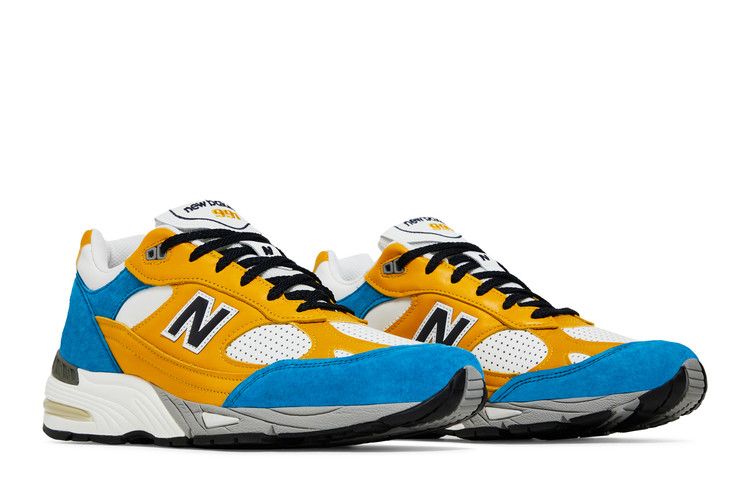 Sneakersnstuff x New Balance 991 Made in England 'Blue Yellow' — Yellow/Blue/White/Grey