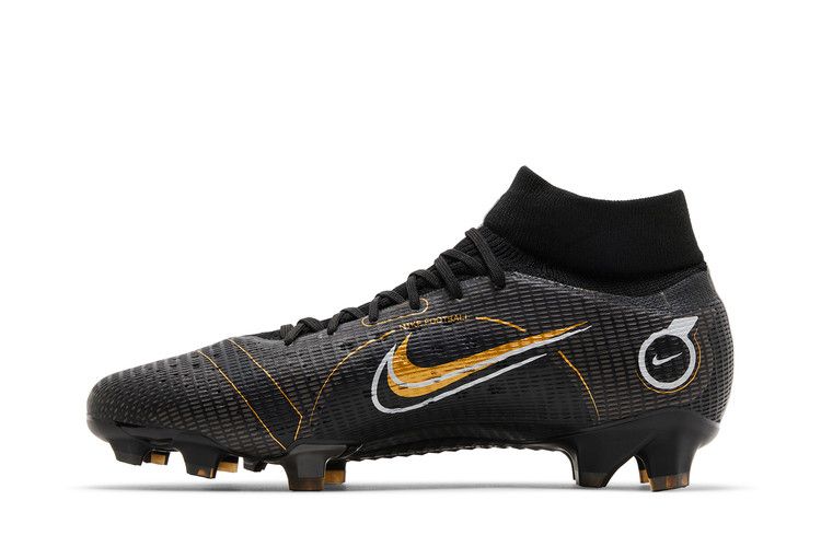 Nike Mercurial Superfly 8 Pro FG 'Black Metallic Gold' — Black/Metallic Silver/Cave Stone/Metallic Gold (4)