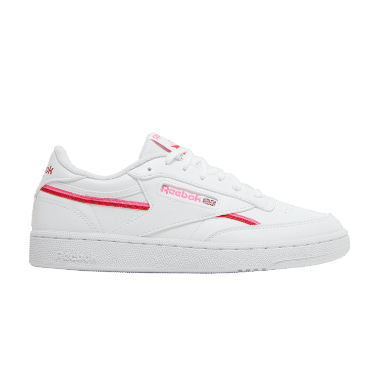 Reebok Wmns Club C 85 Vegan 'White Atomic Pink' — Footwear White/Atomic Pink/Vector Red