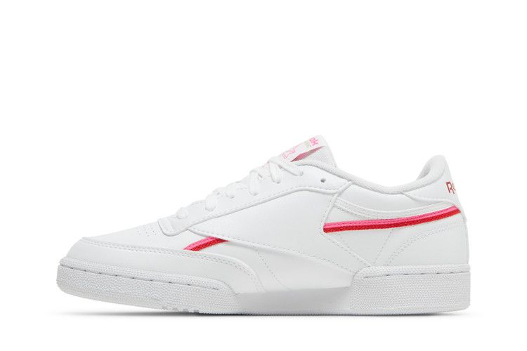 Reebok Wmns Club C 85 Vegan 'White Atomic Pink' — Footwear White/Atomic Pink/Vector Red