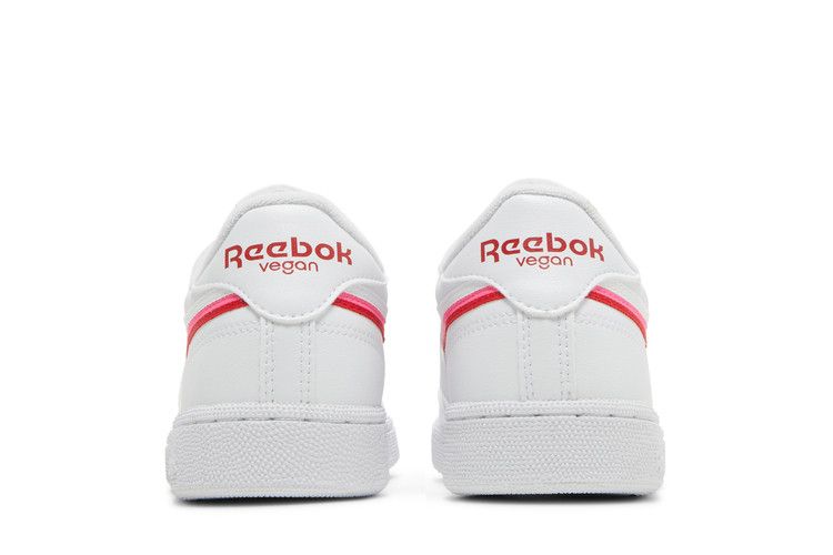 Reebok Wmns Club C 85 Vegan 'White Atomic Pink' — Footwear White/Atomic Pink/Vector Red