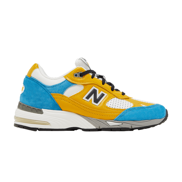 Sneakersnstuff x New Balance Wmns 991 Made in England 'Blue Yellow' — Yellow/Blue/White/Grey