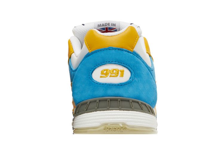 Sneakersnstuff x New Balance Wmns 991 Made in England 'Blue Yellow' — Yellow/Blue/White/Grey