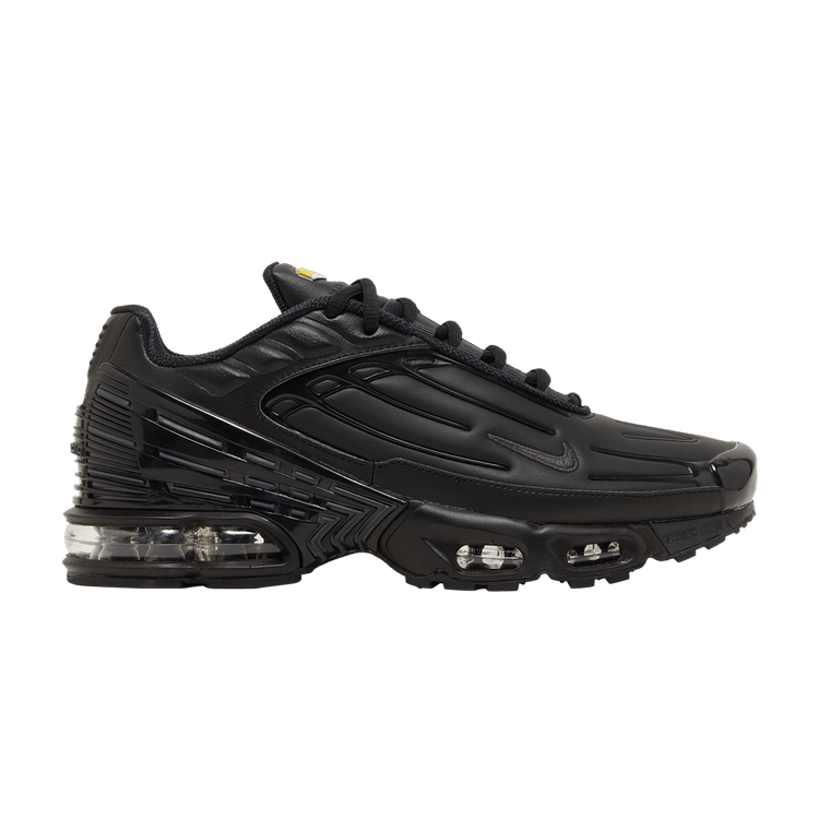Nike Air Max Plus 3 Leather 'Triple Black' — Black/Dark Smoke Grey