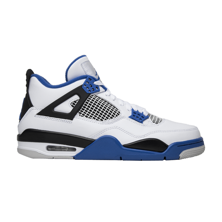 Air Jordan 4 Retro 'Motorsports' — White/Game Royal/Black