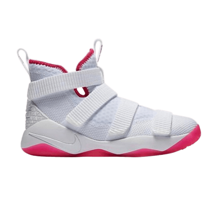 Nike LeBron Soldier 11 GS 'White Vivid Pink' — White/White-Vivid Pink