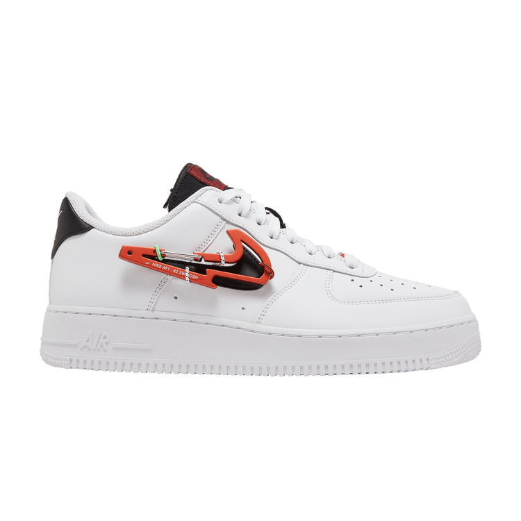 Nike Air Force 1 '07 Premium 'Carabiner - White Habanero Red' — White/Pomegranate/Habanero Red/Black