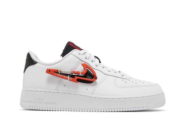 Nike Air Force 1 '07 Premium 'Carabiner - White Habanero Red' — White/Pomegranate/Habanero Red/Black (2)