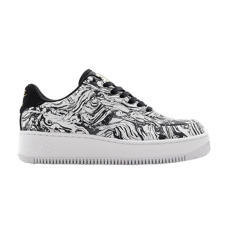 Nike Wmns Air Force 1 Upstep Low 'BHM' — White/Metallic Gold/Black/White