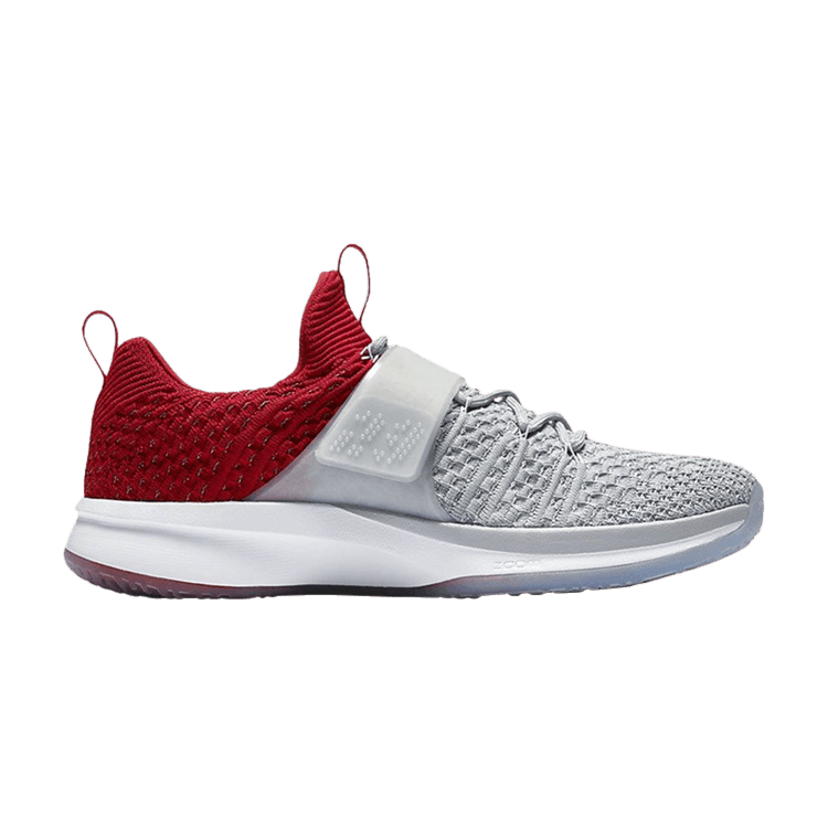 Air Jordan Trainer 2 Flyknit 'Grey Red' — Wolf Grey/Metallic Silver-Gym Red
