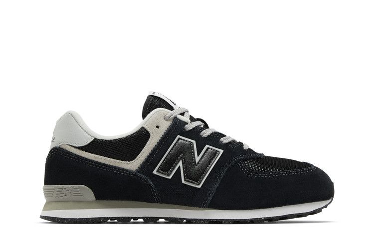 New Balance 574 Big Kid Wide 'Core Pack - Black White' — Black/White