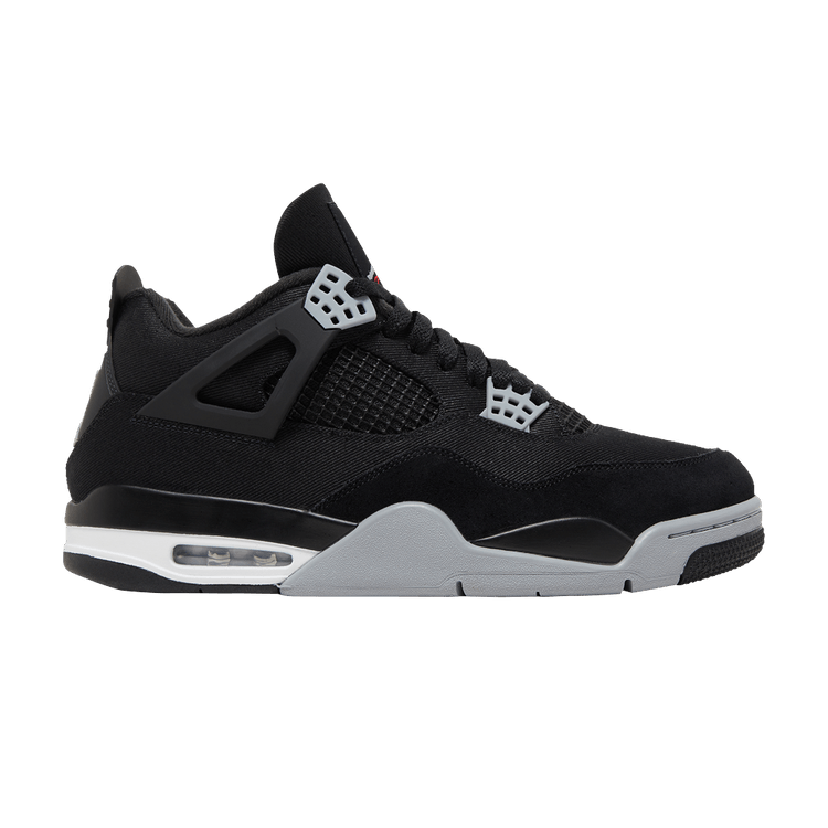 Air Jordan 4 Retro SE 'Black Canvas' — Black/White/Fire Red/Light Steel Grey