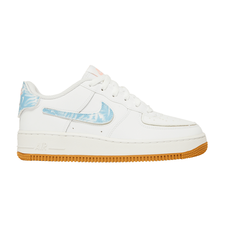 Nike Air Force 1 GS 'White Bleached Coral Clouds' — White/Bleached Coral/Eraser Beige/Skateboard Blue