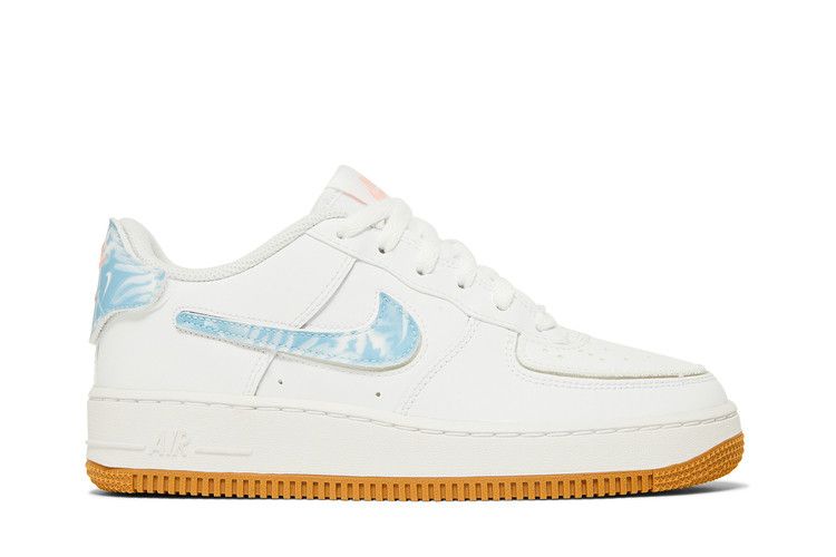 Nike Air Force 1 GS 'White Bleached Coral Clouds' — White/Bleached Coral/Eraser Beige/Skateboard Blue (2)