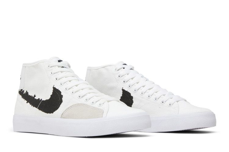 Nike Blazer Court Mid Premium SB 'White Black' — White/White/Black